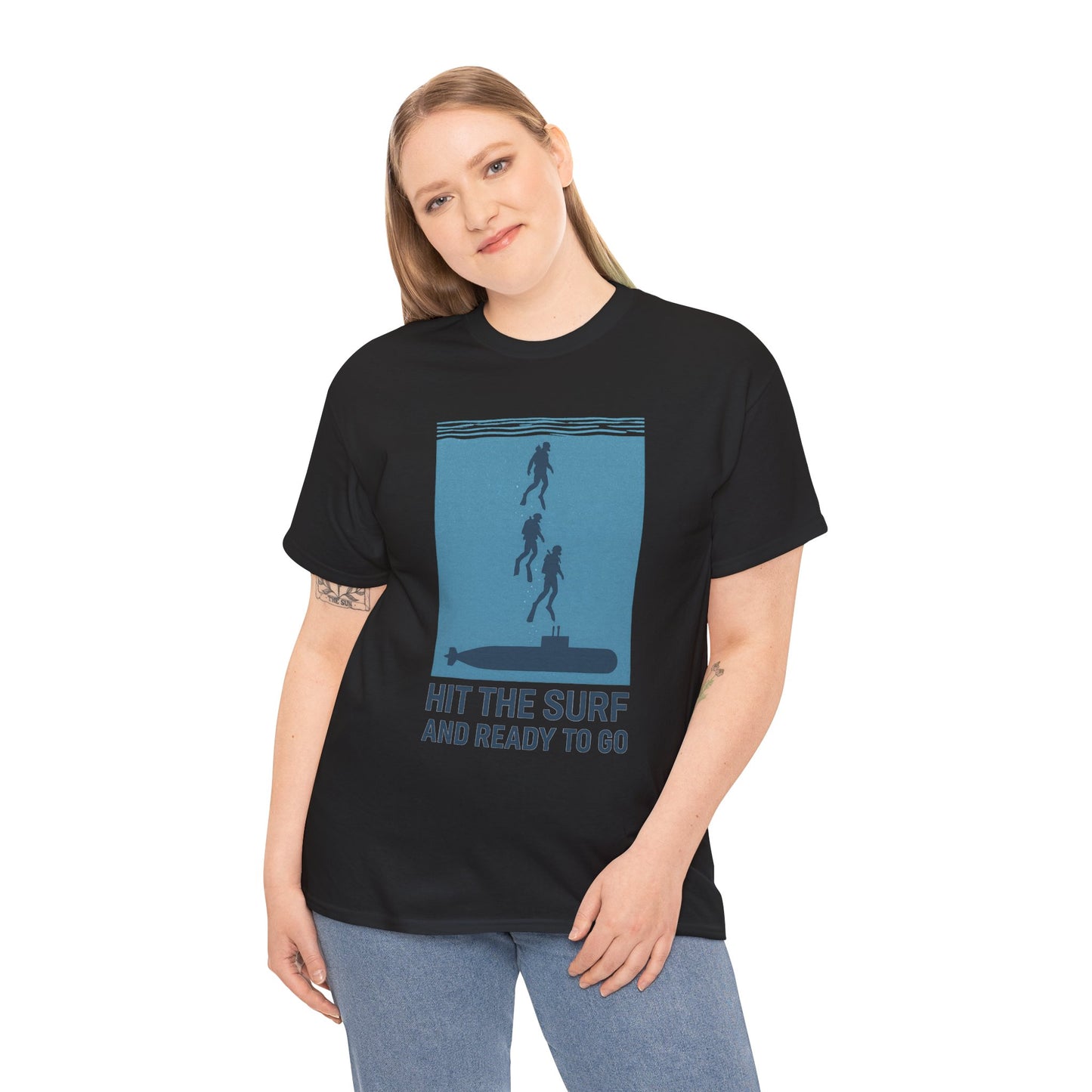 Hit the Surf Unisex Heavy Cotton Tee - Ideal for Beach Lovers and Adventurers If you know what we mean.  LOL