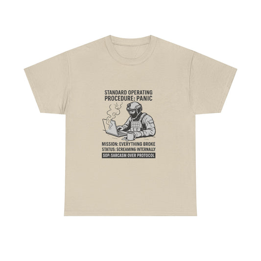 Funny Unisex Heavy Cotton Tee - SOP: Panic