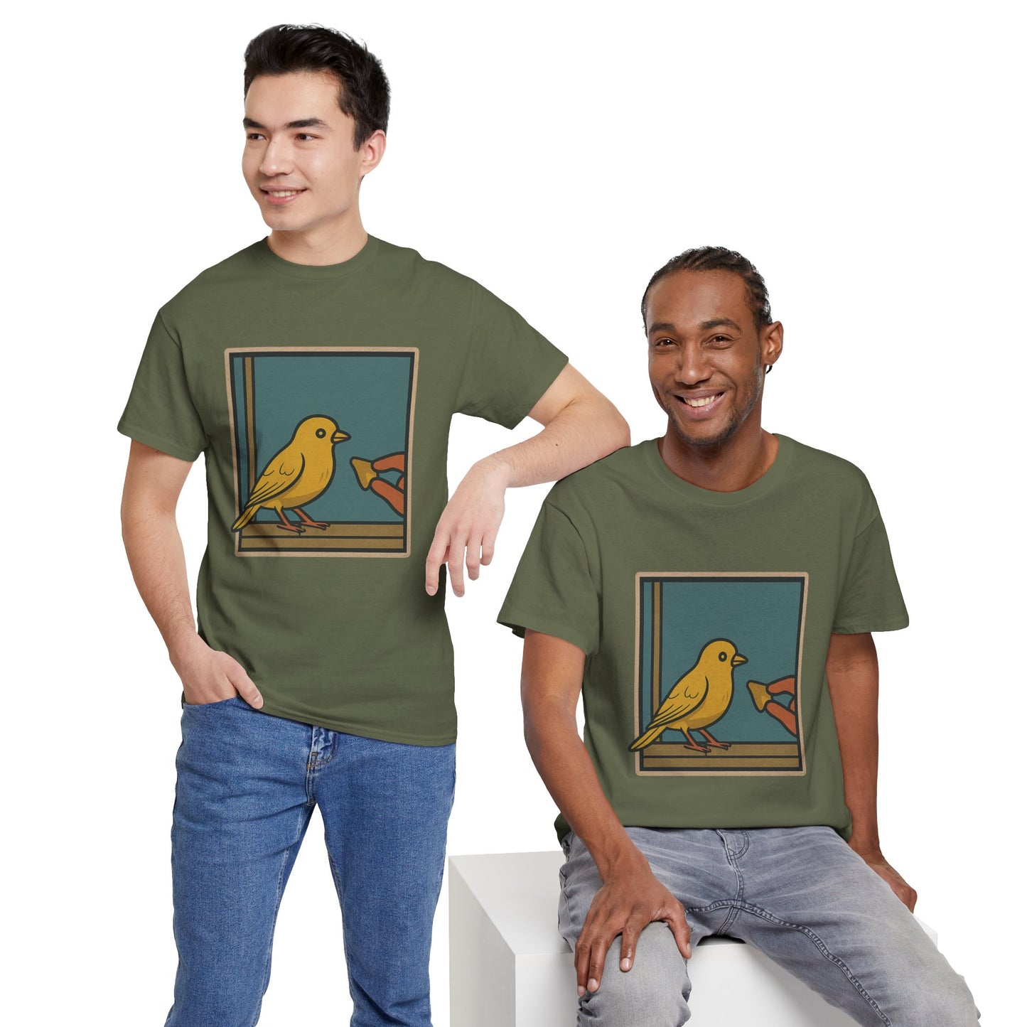 Yellow Birdie 100% Cotton Tee - Vibrant Bird Design for Nature Lovers LOL You know what happens.