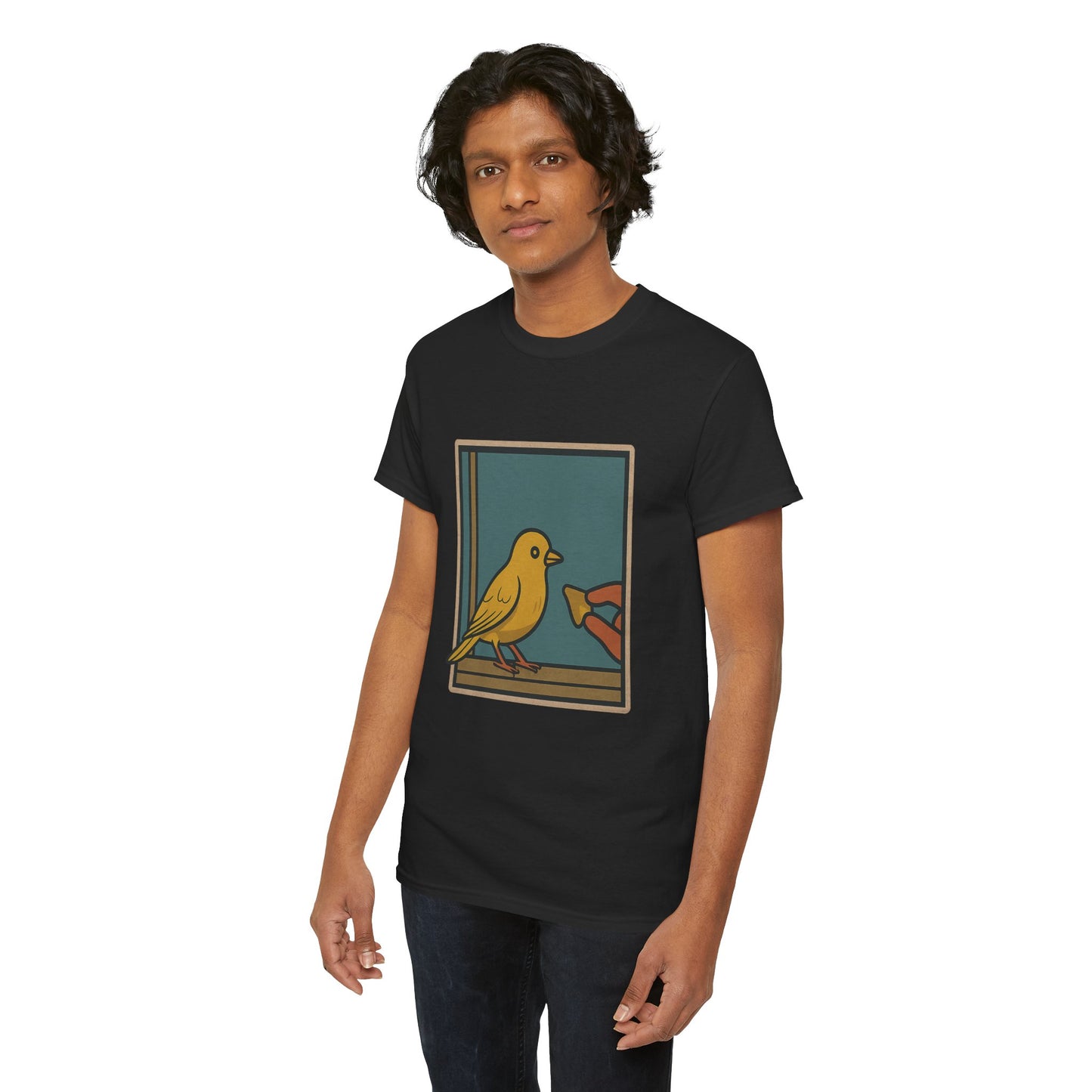 Yellow Birdie 100% Cotton Tee - Vibrant Bird Design for Nature Lovers LOL You know what happens.