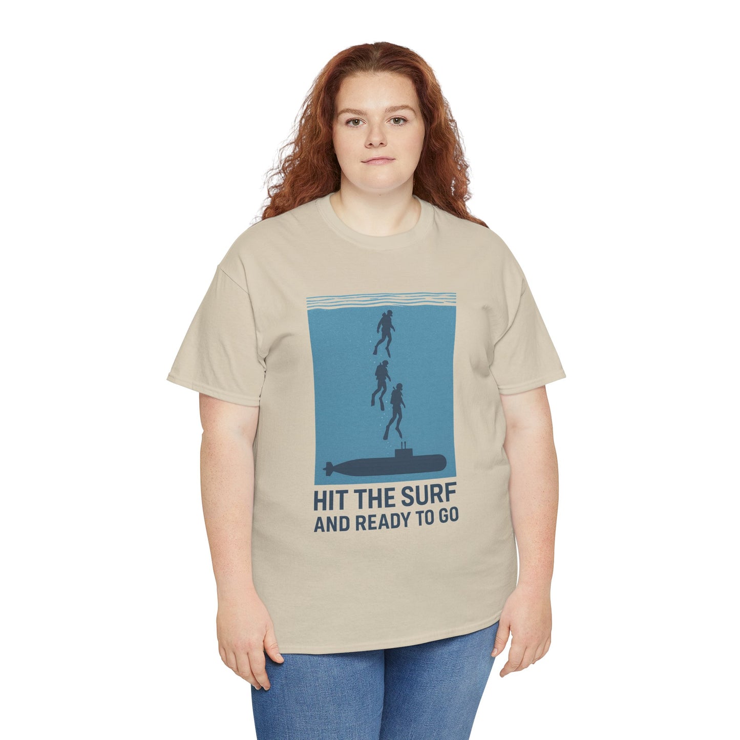 Hit the Surf Unisex Heavy Cotton Tee - Ideal for Beach Lovers and Adventurers If you know what we mean.  LOL