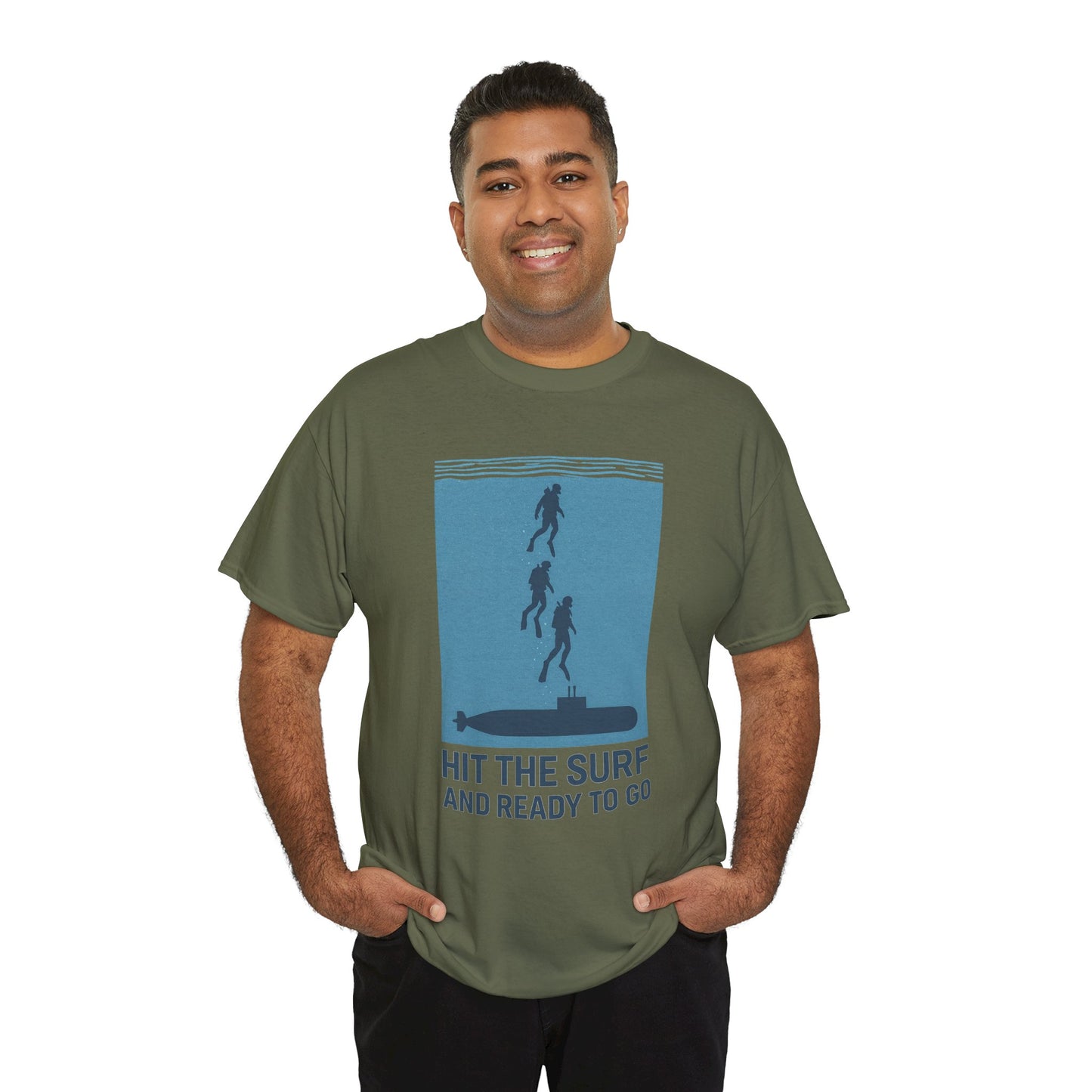 Hit the Surf Unisex Heavy Cotton Tee - Ideal for Beach Lovers and Adventurers If you know what we mean.  LOL